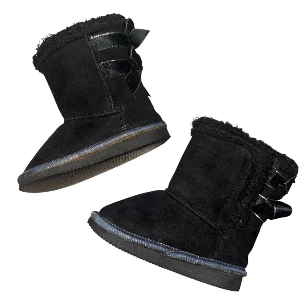 Suede Booties with Bow